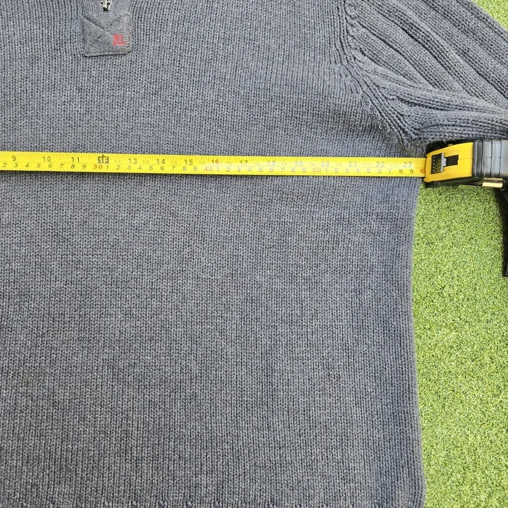 Ralph Lauren Polo jeans company Sweater Men's XL gray 1/4 Zip Long Sleeve